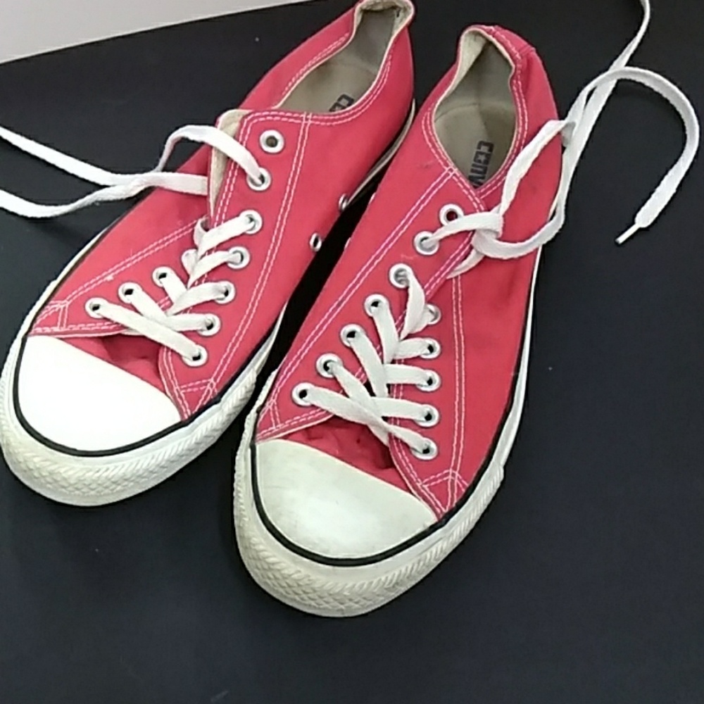 All Star red low Converse shoes